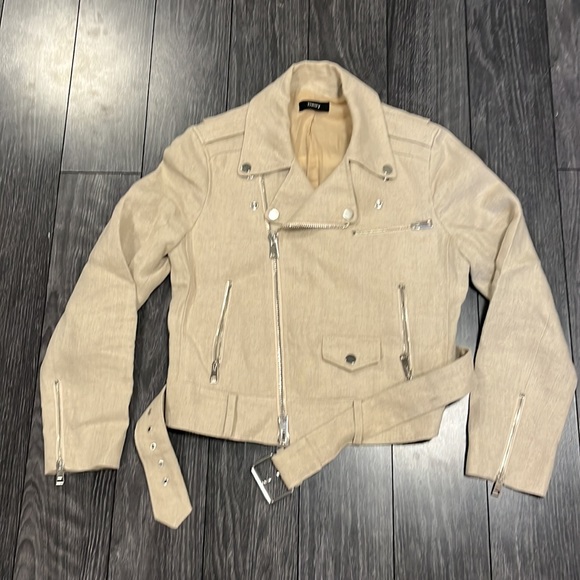 Theory Jackets & Blazers - THEORY beige linen bomber jacket size Medium